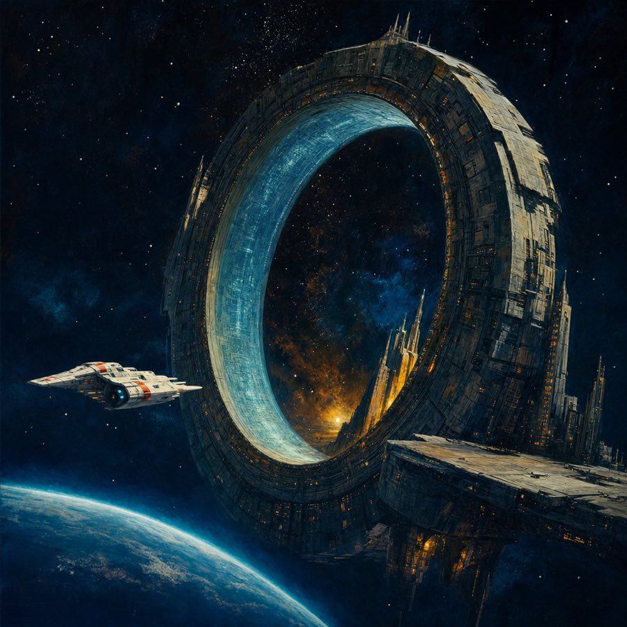An ancient Precursor gate in space